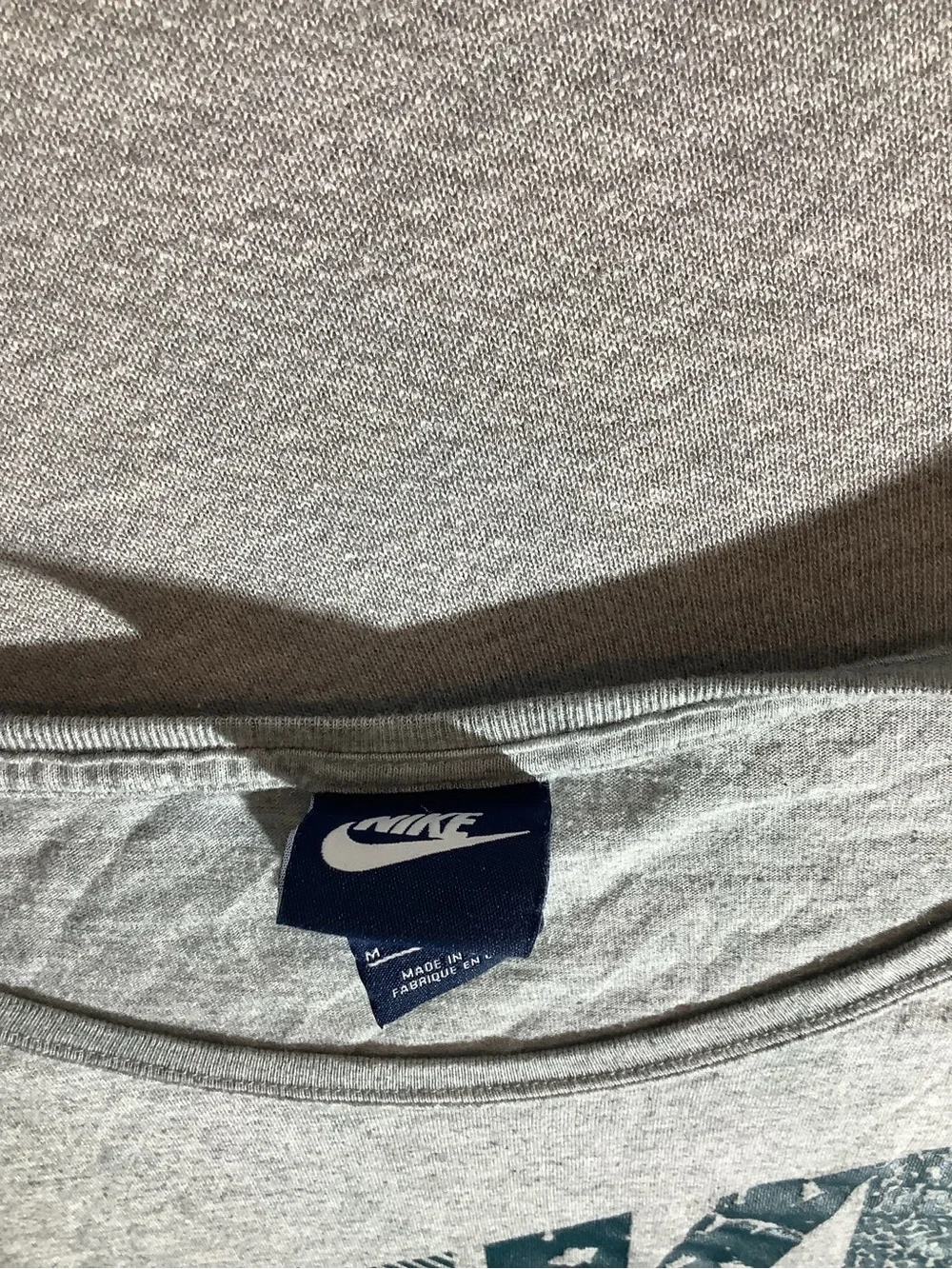 Nike Heather Gray Long Sleeve Tee with Teal Logo